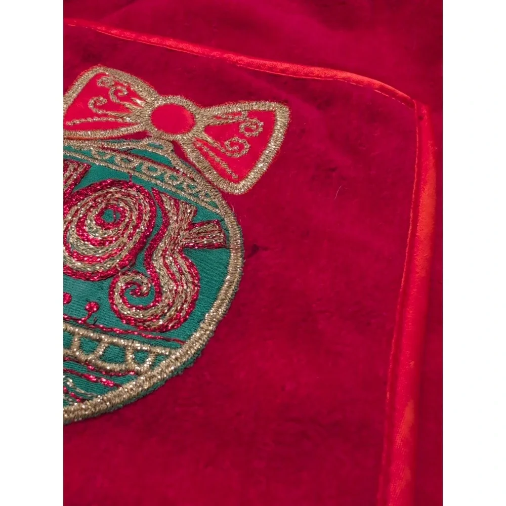 Vintage Royal Terry Waist‎ Apron And 2 Tea Towels Christmas Joy Red MCM Retro